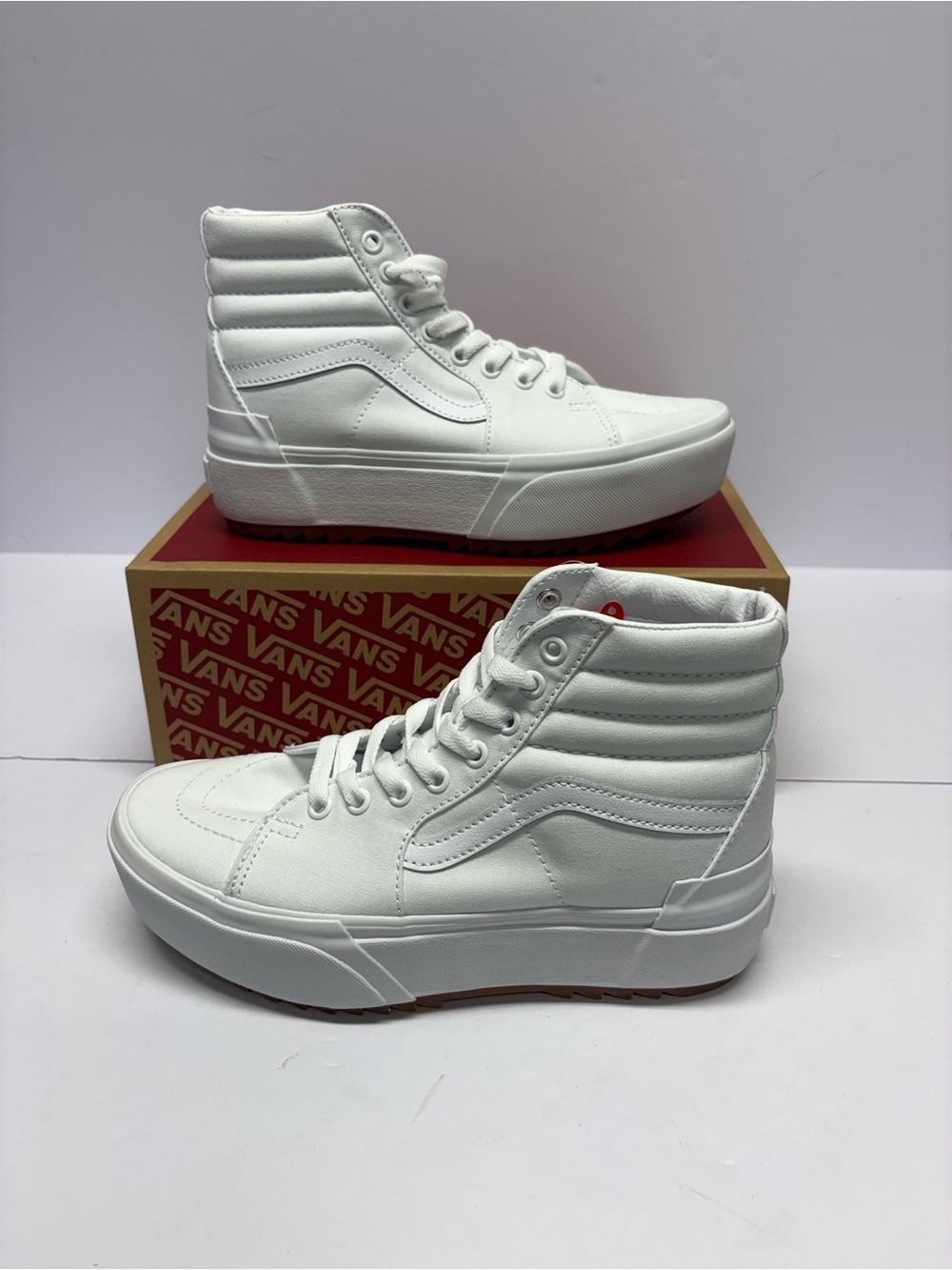 Vans White Women's Platform Sk8-Hi High-Top Sneakers